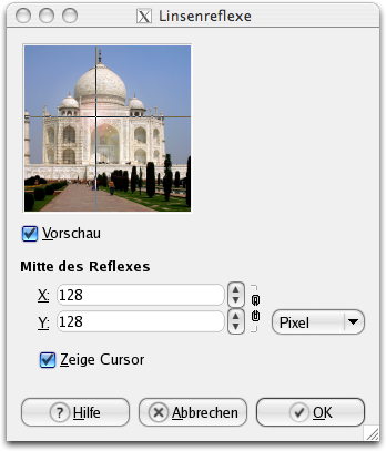 Eigenschaften für das Filter Linsenreflexe